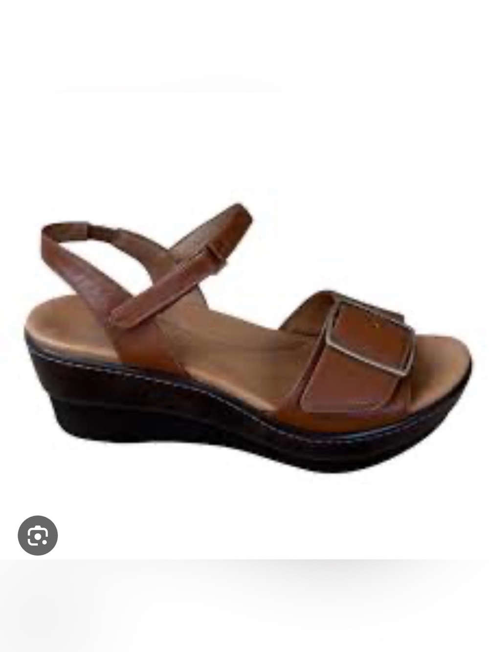 Dansko Georgie Brown Leather Buckle Slingback Sandals